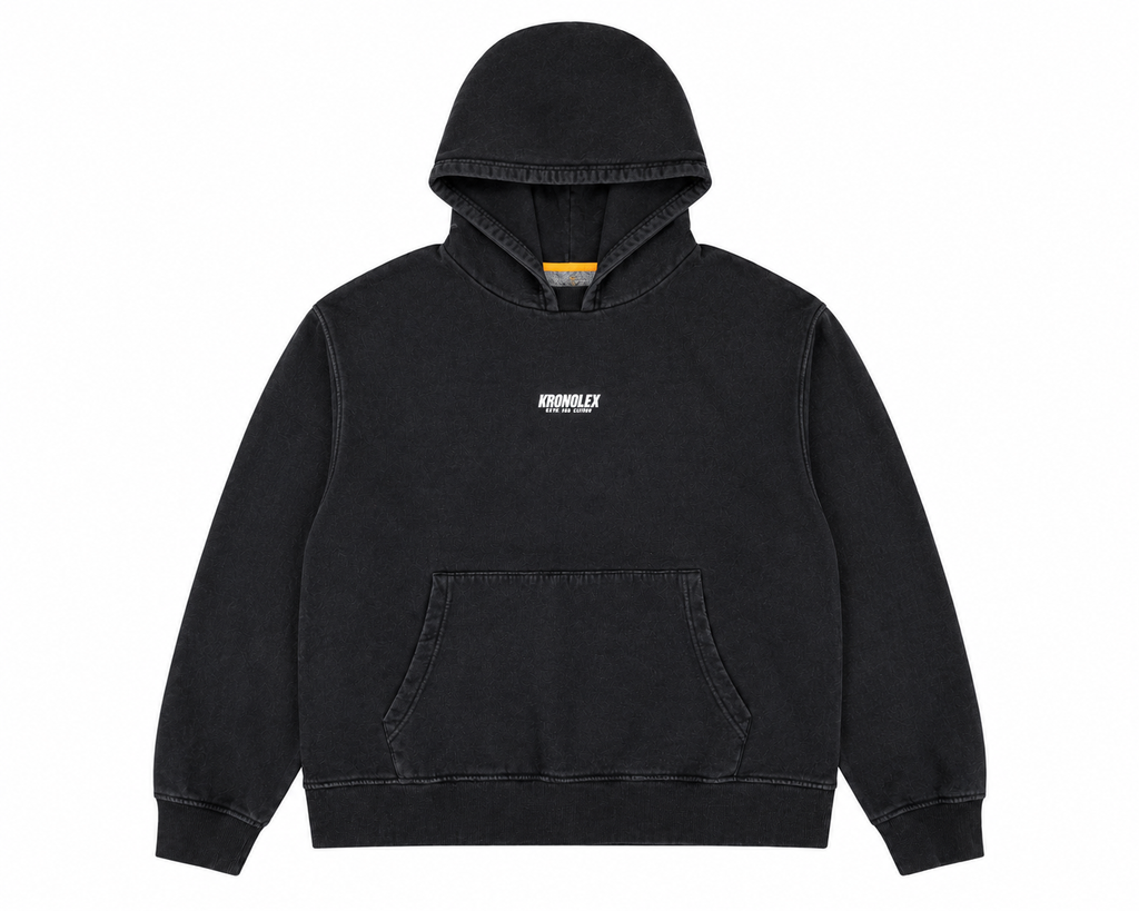 Polerón Boxy Fit Oversize - Acid Wash Negro