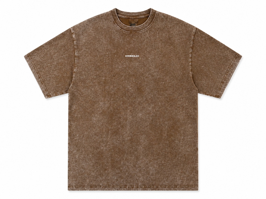 Polera Acid Wash Café Oversize