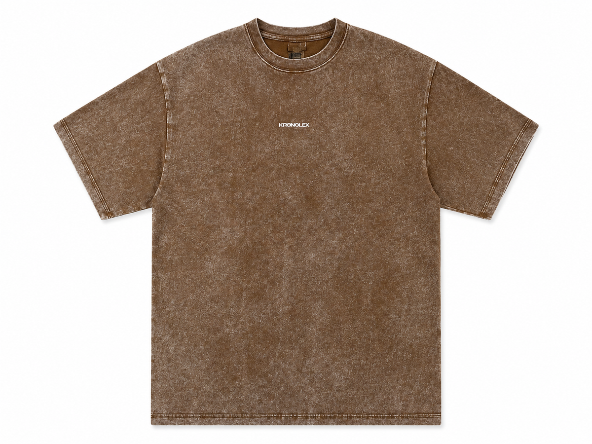 Polera Acid Wash Café Oversize
