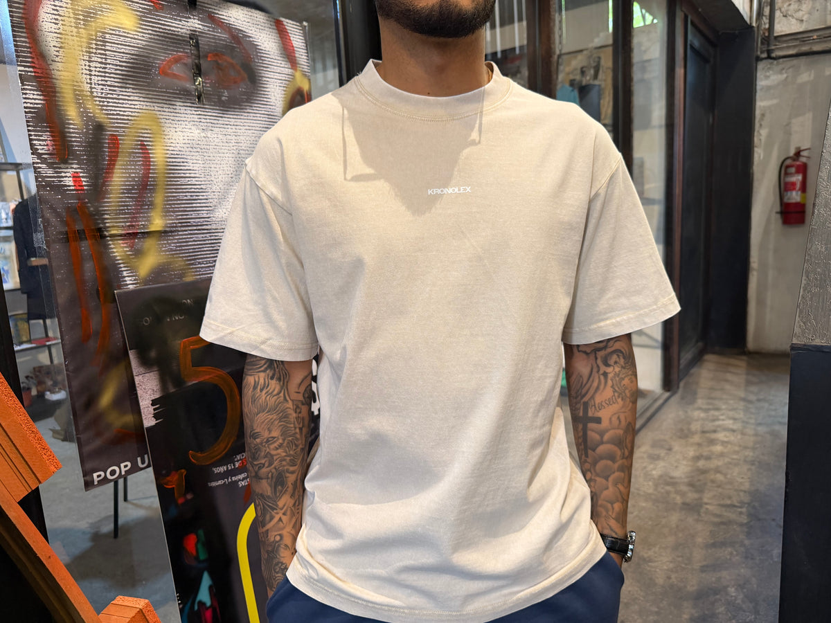 Polera Acid Wash Beige Oversize
