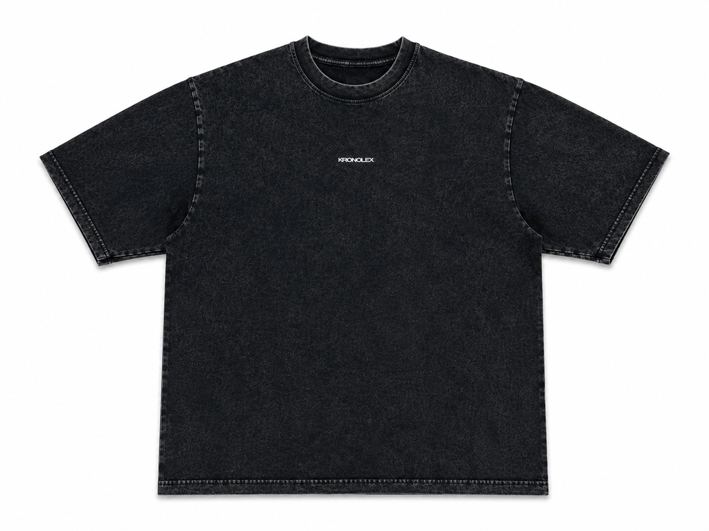 Polera Acid Wash Negra Oversize