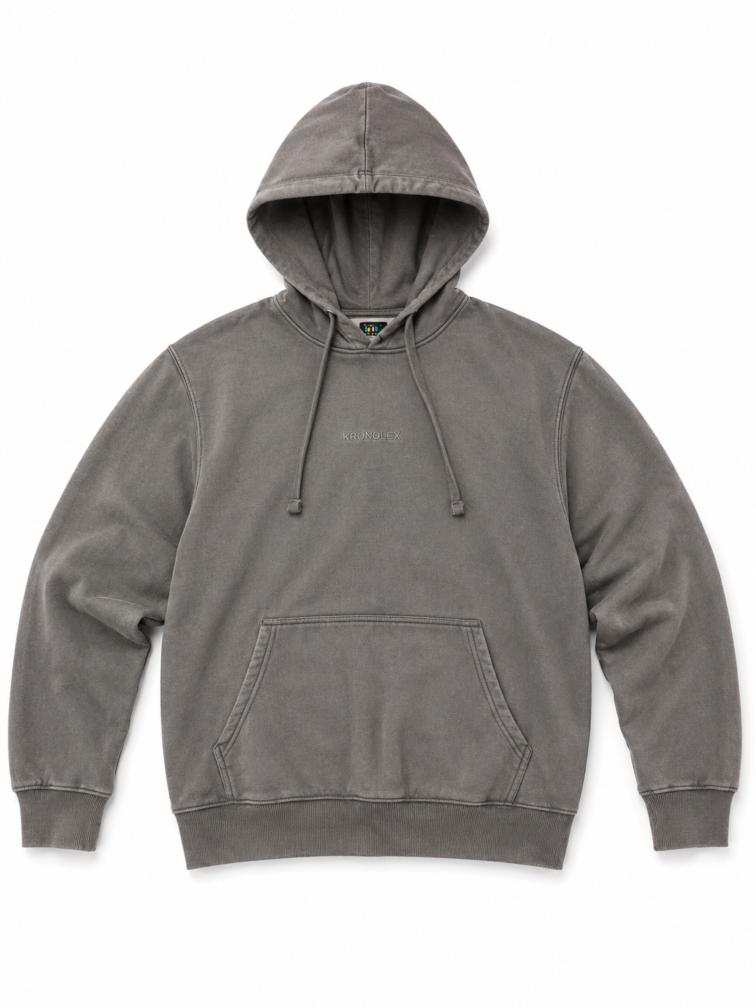 Poleron Canguro Acid Wash - Gris
