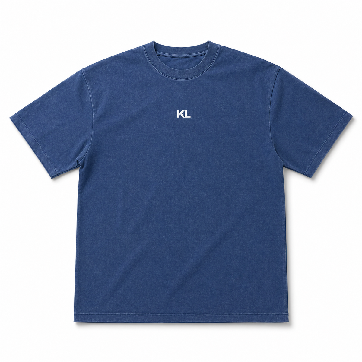 Polera Acid Wash Azul Marino Oversize - ALTO GRAMAJE