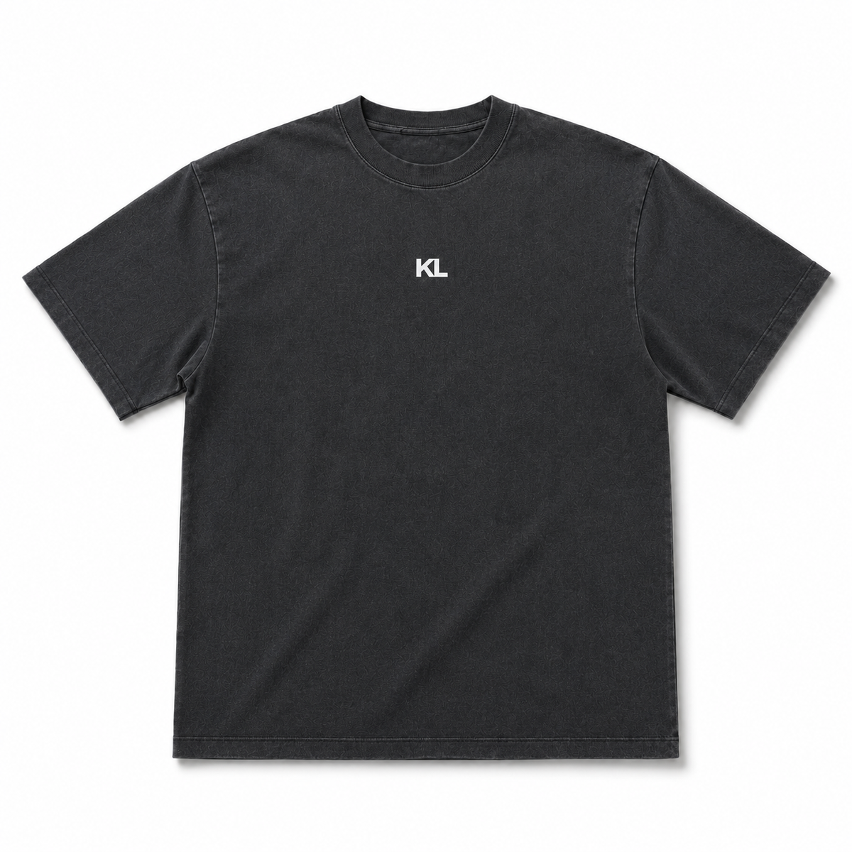 Polera Acid Wash Negro Oversize -ALTO GRAMAJE