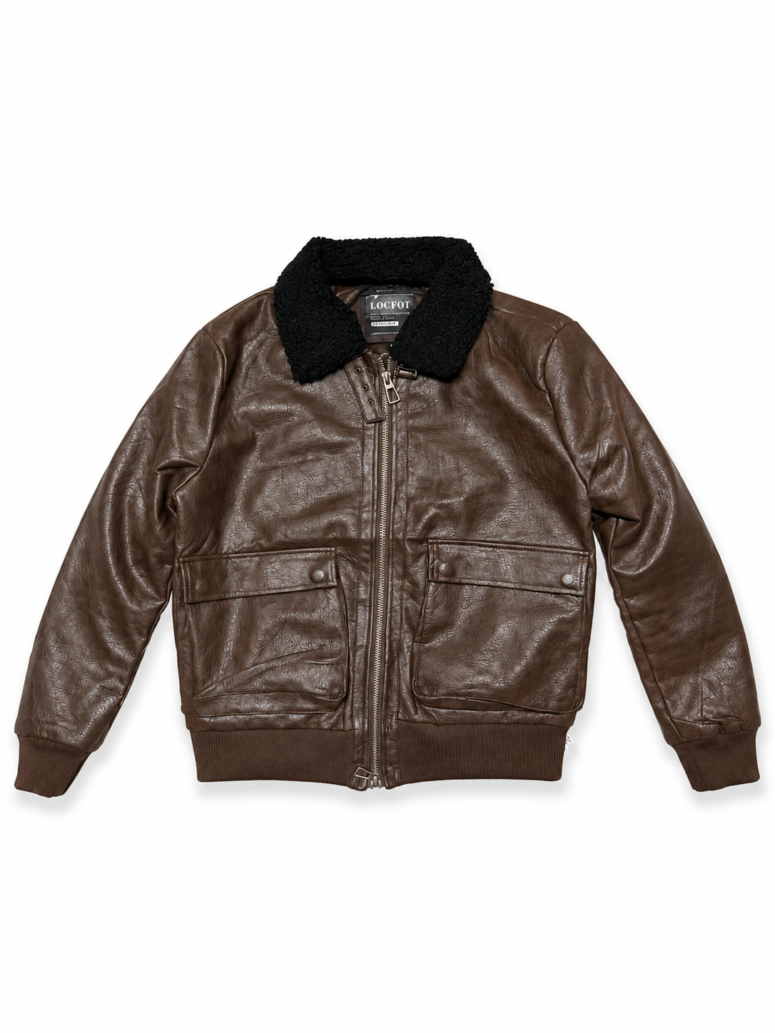Chaqueta Aviadora Eco Cuero - Café