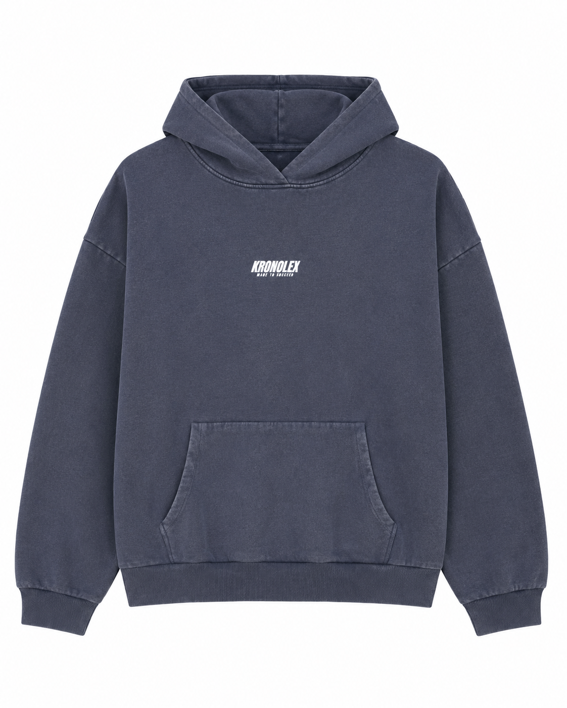 Polerón Boxy Fit Oversize - Acid Wash Azul Marino