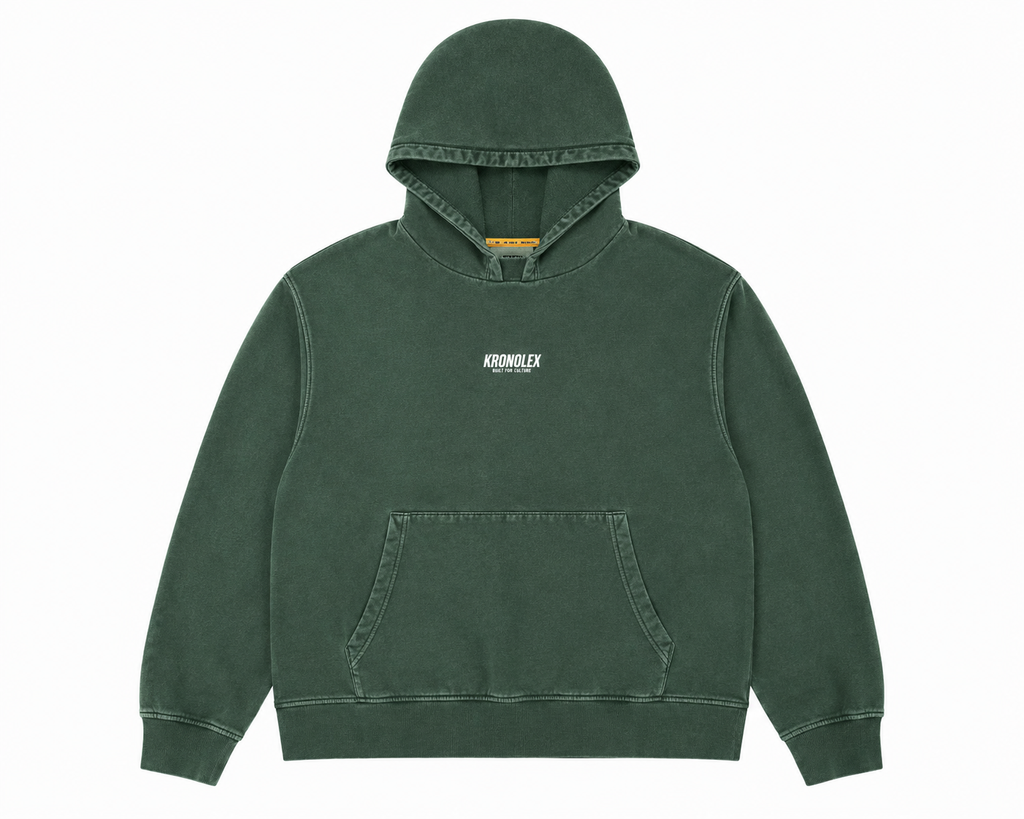 Polerón Boxy Fit Oversize - Acid Wash Verde Bosque