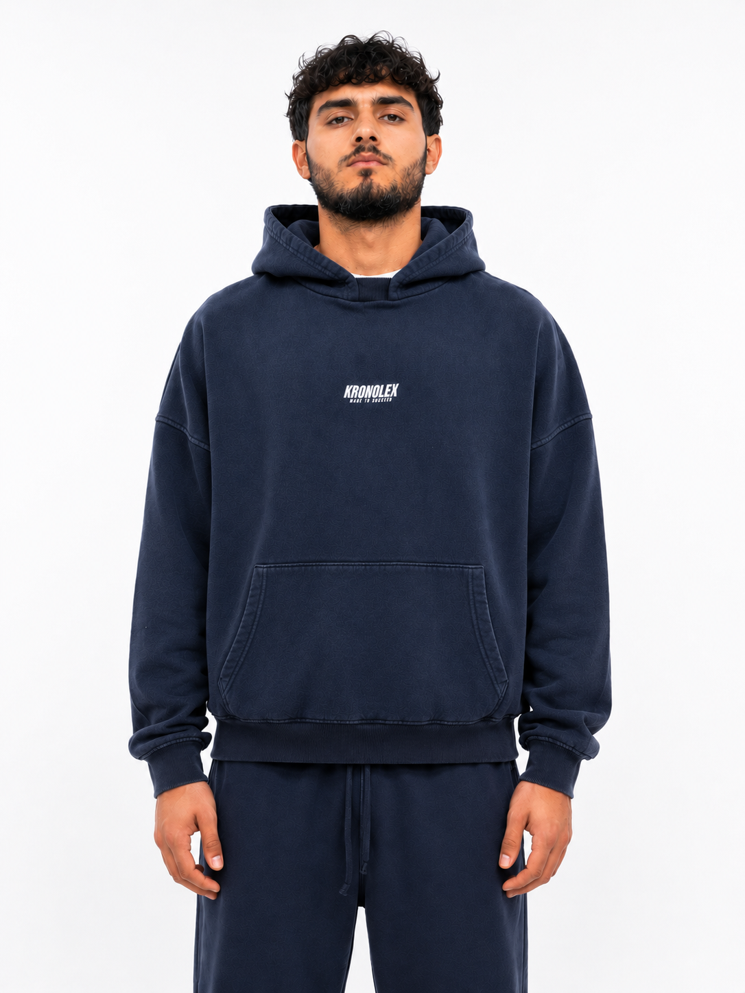 Polerón Boxy Fit Oversize - Acid Wash Azul Marino