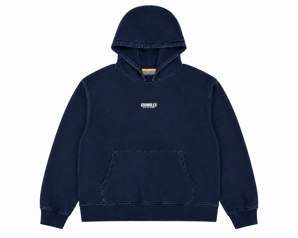 Polerón Boxy Fit Oversize - Acid Wash Azul Marino