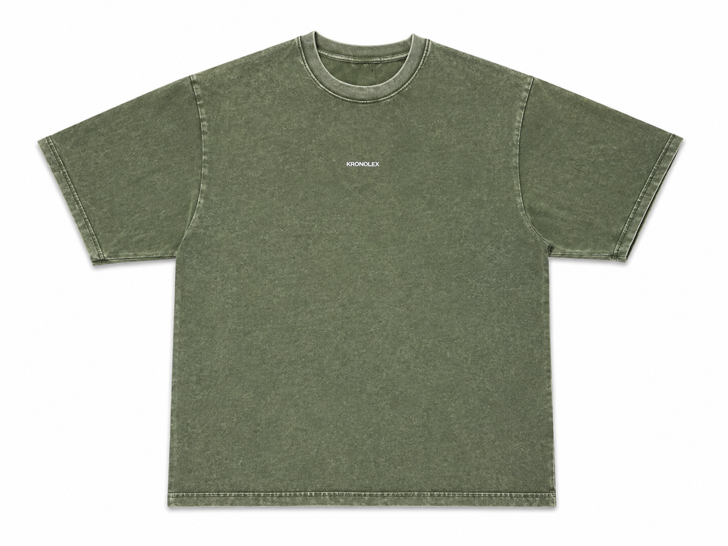 Polera Acid Wash Verde Oversize