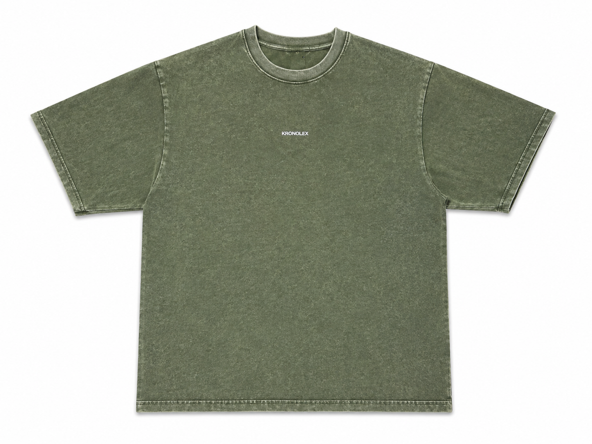 Polera Acid Wash Verde Oversize