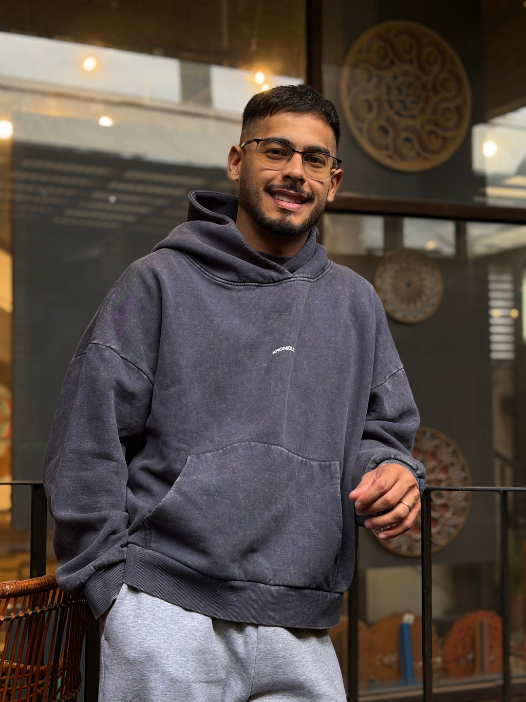Polerón Boxy Fit Oversize Azul Marino - "DISCIPLINE"