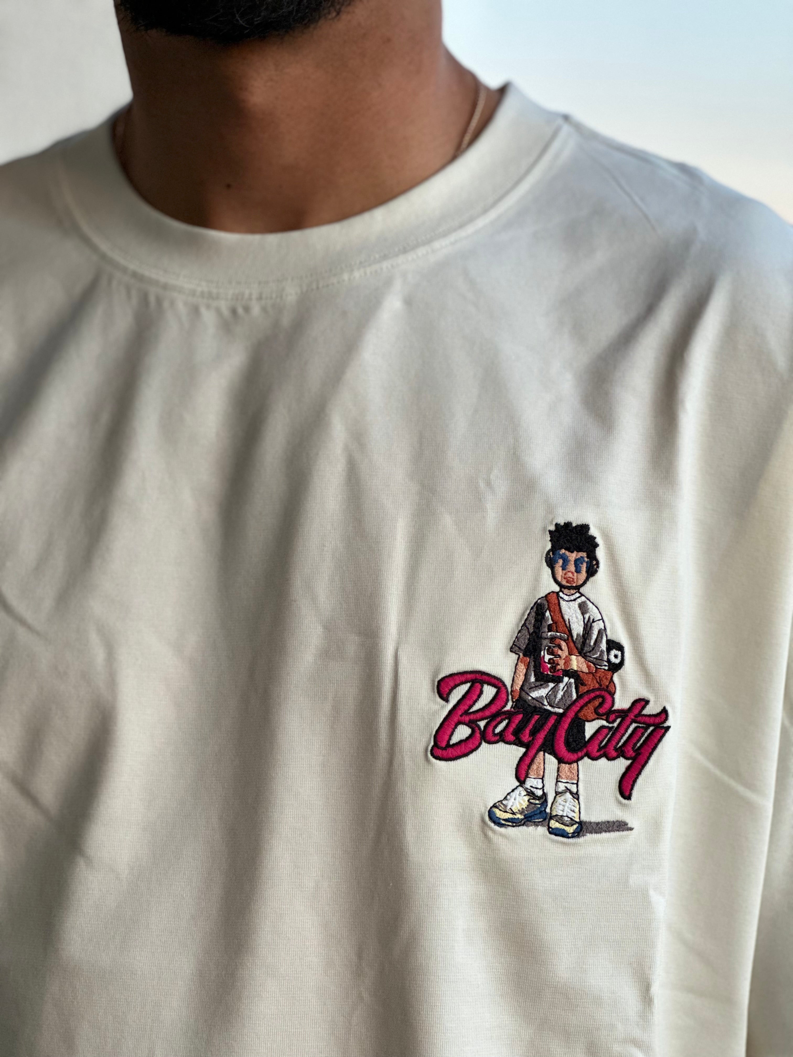 Polera Oversize estampado trasero - Beige