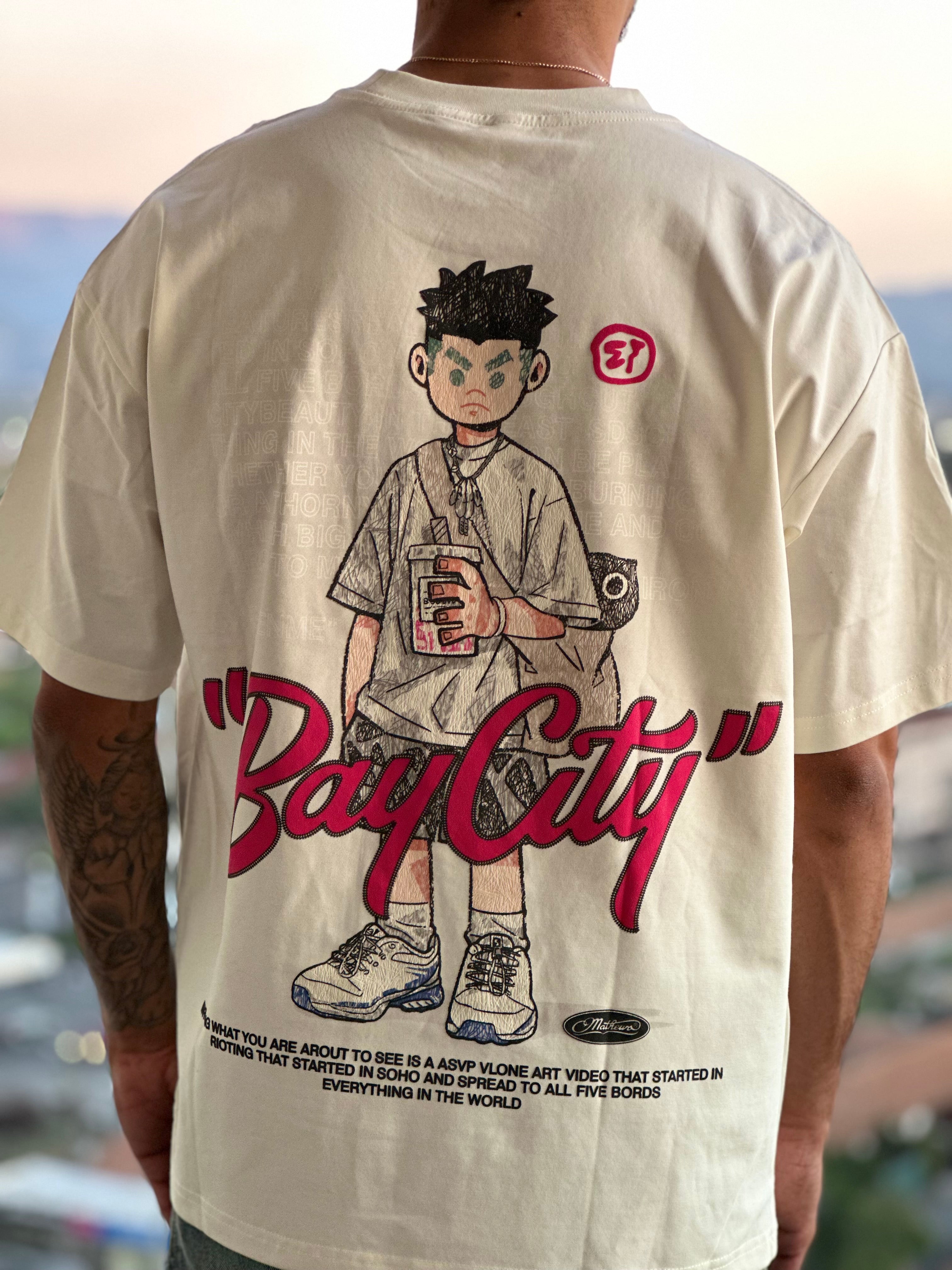 Polera Oversize estampado trasero - Beige