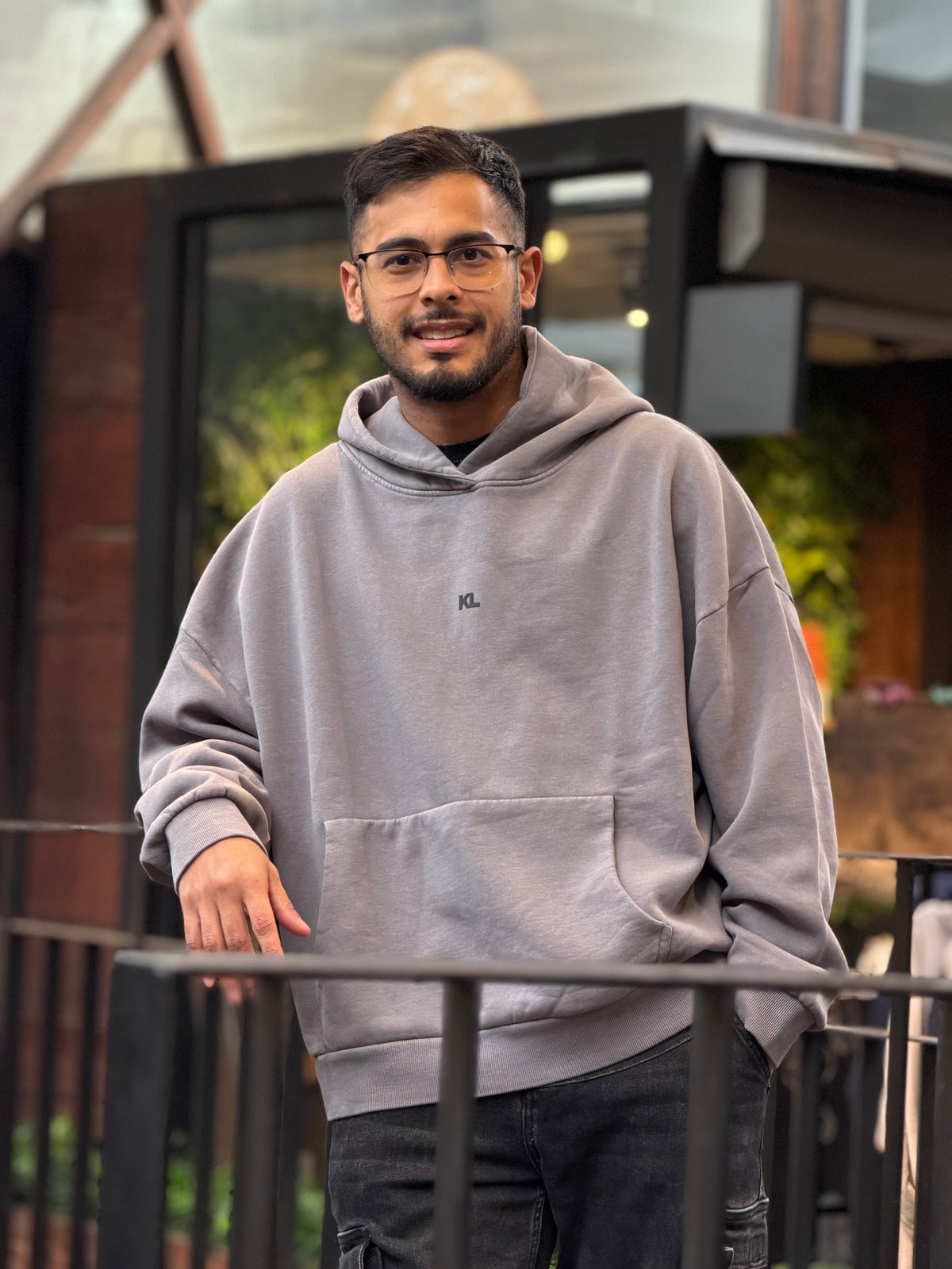 Polerón Boxy Fit Oversize - Acid Wash Gris